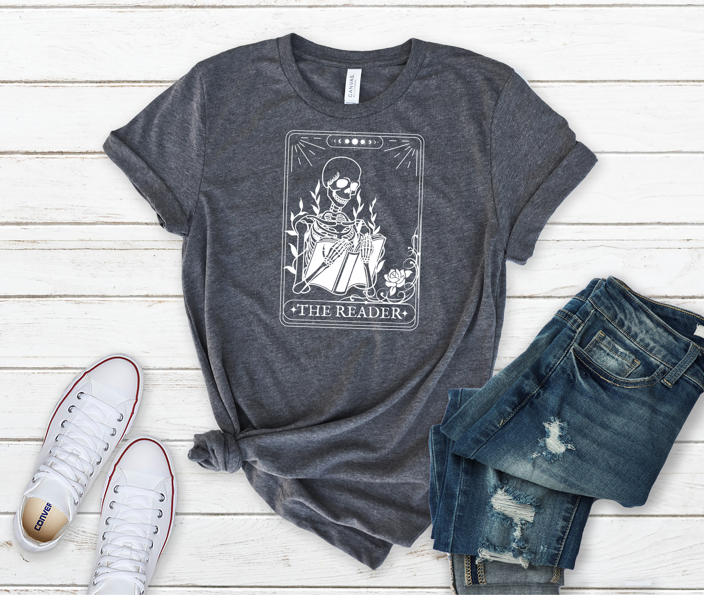 The Reader Tarot Card T-Shirt – Dark Romance Gothic Apparel for Smut & Fantasy Book Lovers